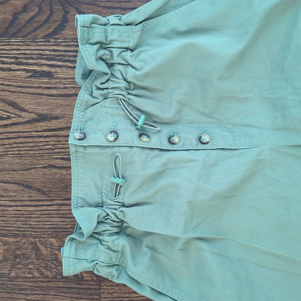 Urban Outfitters Green Cotton Paper Bag Pants - Picture 3 of 5